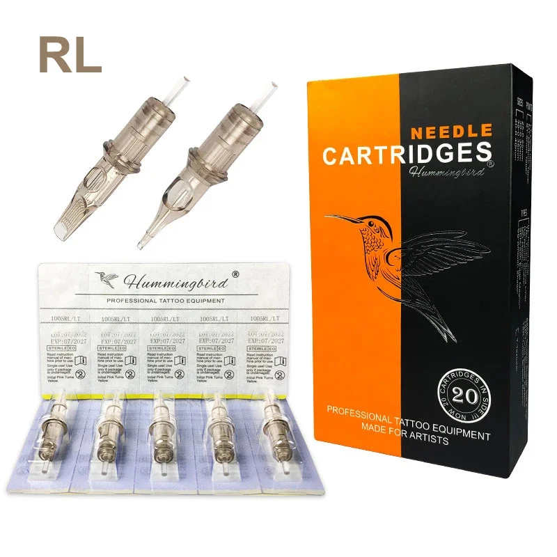 HUMMINGBIRD RL Brown Tattoo Cartridge Needles Long Taper Disposable Standard Size Round Liner for Tattoo Machine 20PCS