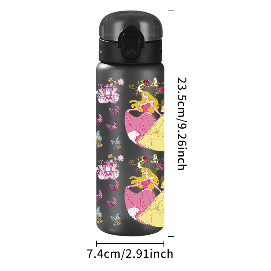 Tazza sportiva per bottiglia d'acqua in plastica da 26 once Disney Princess/floreale/floreale da 1 pezzo come regalo di compleanno/retro a scuola