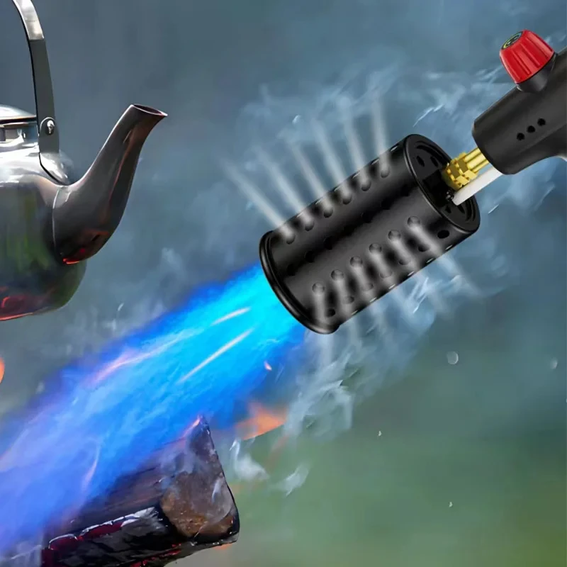 Multi-Function Flame Thrower Large Diameter Stainless Steel Flame Thrower Hose Safety Lock Design Propane Gas Tank Outdoor BBQ