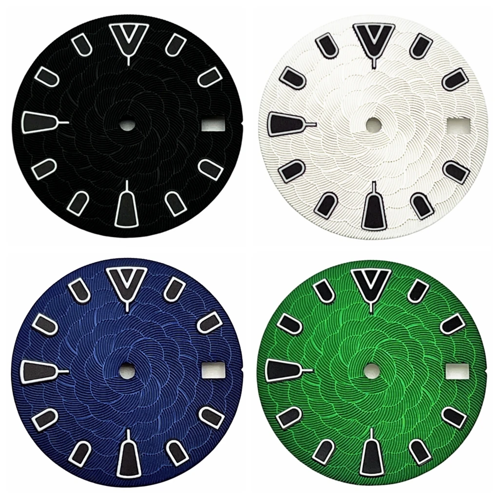movimento-automatico-assista-acessorios-pecas-luminous-verde-esteril-dial-o'clock-crown-285-milimetros-fit-nh35-38-2-nh35