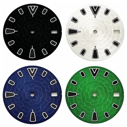 NH35 28.5mm Dial Sterile Watch Dial Green Luminous Fit NH35 3/3.8/4.2 O'Clock Crown Automatic Movement Watch Accessories Parts