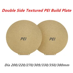 Flsun T1 Round PEI Plate for Flsun V400 SR S1 Delta Predator Double Sided Texture PEI Magnetic Steel Sheet Dia 270/309/330/380mm