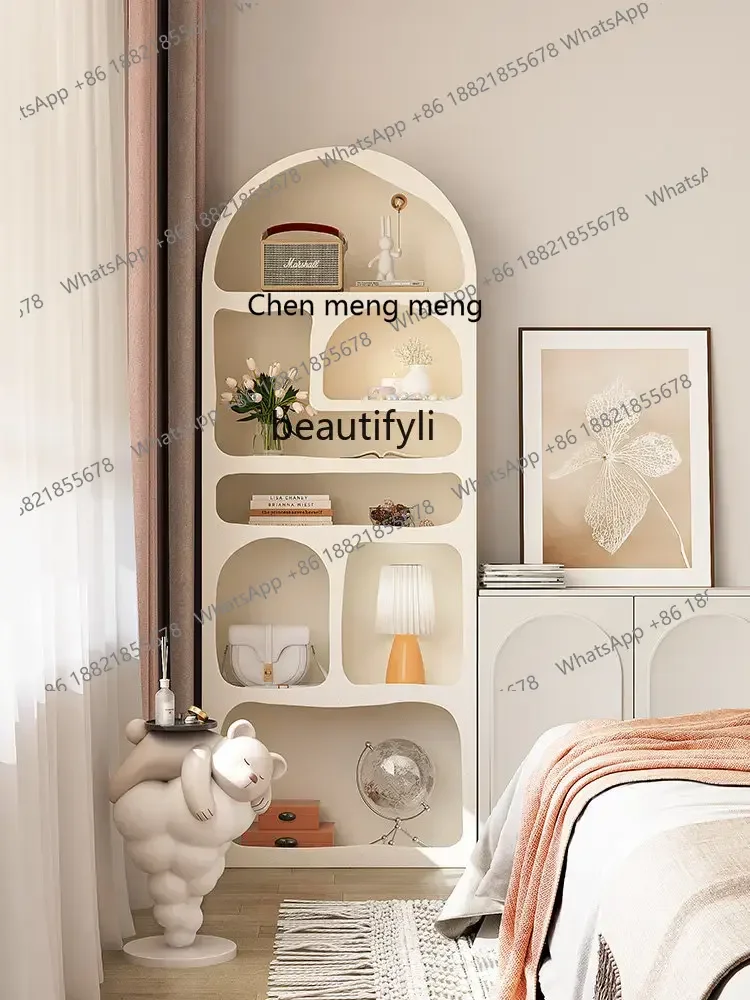 

zq Bookshelf and Storage Shelf Floor-Standing Household Bookcase Storage Rack Locker Living Room Corner Bedroom Cabinet