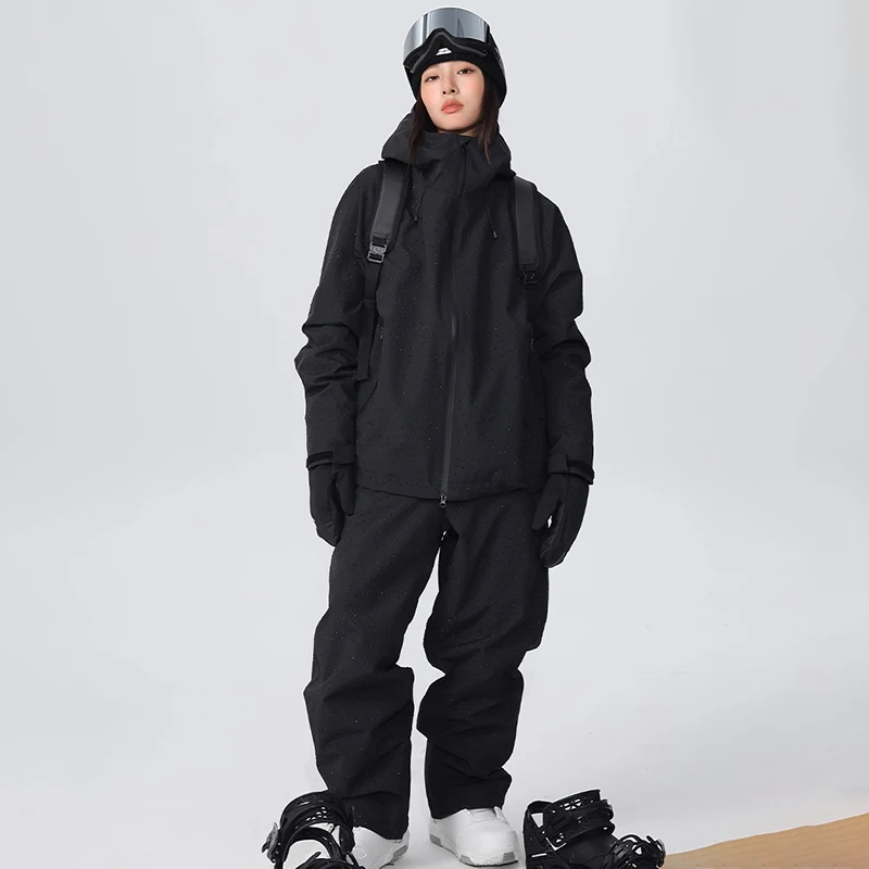 

New Winter Outdoor Skiing Sport Suit Loose Pants Coat Windproof Waterproof Wear-resistant Breathable Women's Snowboard Clothing