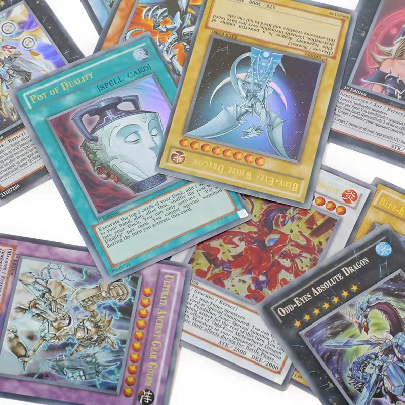 Yu Gi Oh-Juego de cartas Flash completo para adultos, 112 piezas, inglés, bricolaje, nueva estructura de regalo, colección de juguetes asiáticos Rise of the Blue-Eyes