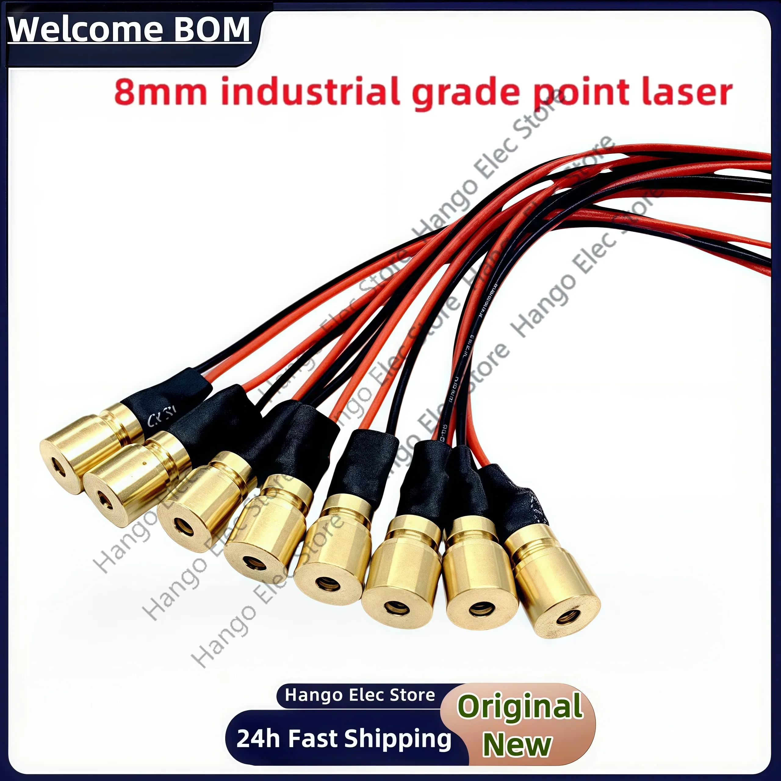 5-10PCS/Lot 8mm industrial point laser focal length adjustable red laser module 650nm 5mw laser head 8mm *18MM