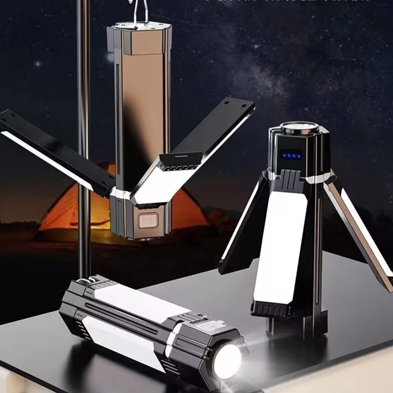 

Folding Outdoor Camping Light Portable Rechargeable Hanging Tent Hanging Lantern with Emergency Car Outdoor Lamp LED Wick