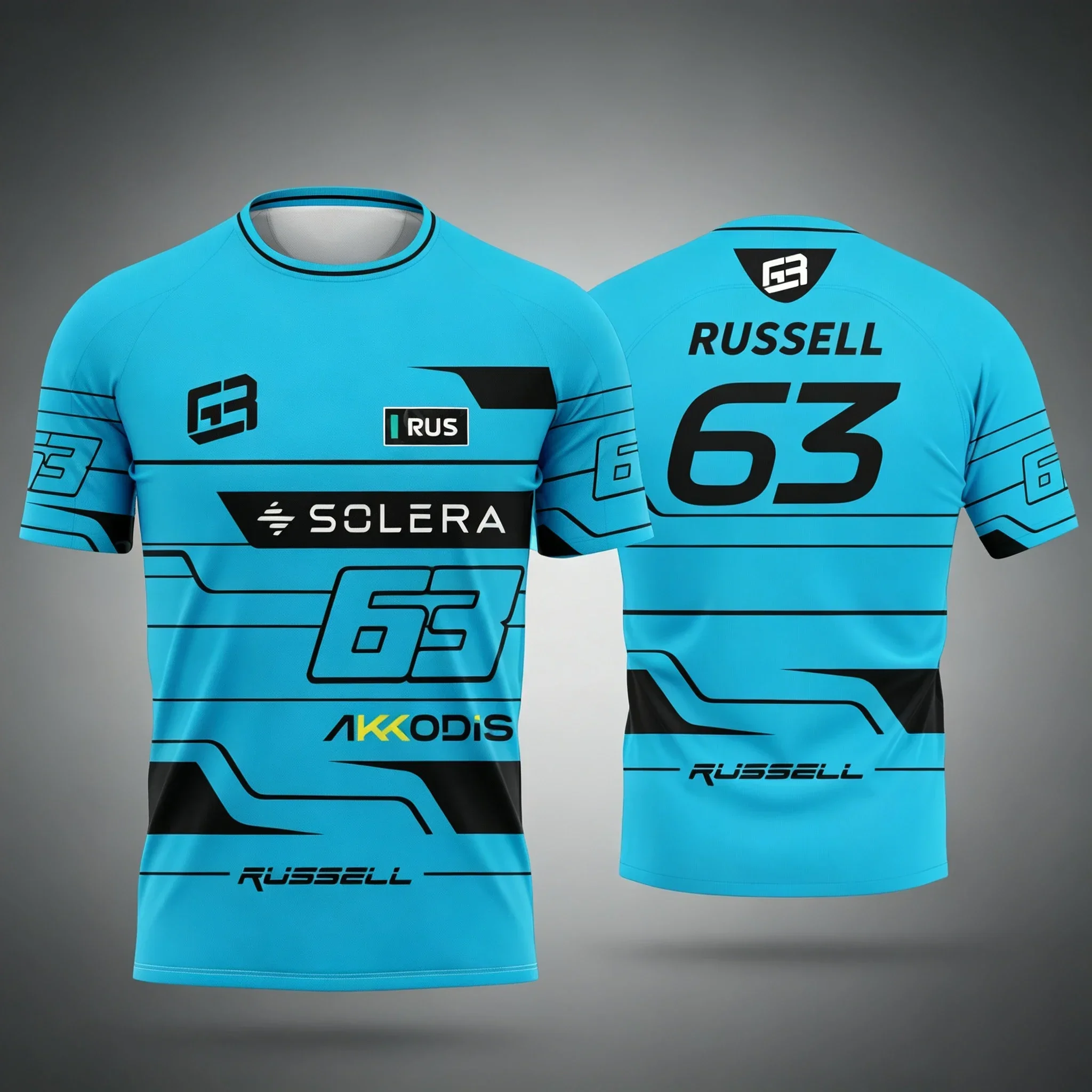 26 Kimi Antonelli und George Russell – T-Shirt mit kurzen Ärmeln für Fans, ein Geschenk, 3D-Druck, atmungsaktive Sportbekleidung für den Außenbereich, Familienbekleidung. – Detail 18