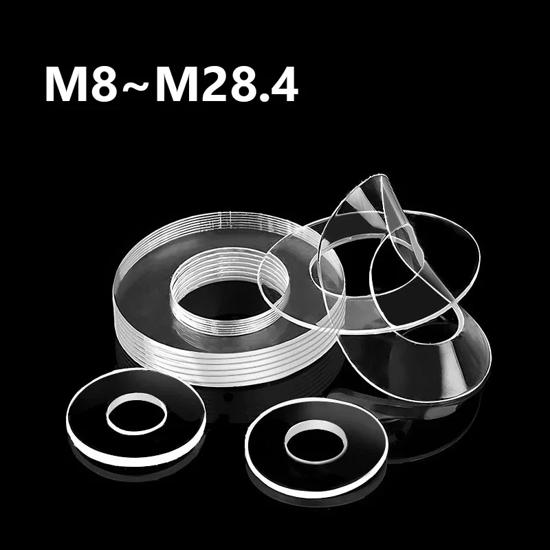20~200Pcs PVC Clear Flat Washer M8 M9 M9.2 M10 M12 M16.5 M16 M20 M24.5 M28.4 Transparent Insulating Plain Gasket Ring Spacer