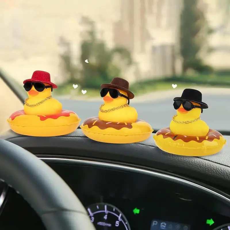 Fahrrad zubehör Fahrrad Glocke Ente Gummi niedlichen Ente Goldkette Spielzeug coole Brille Ente Motorrad Reiten Auto Armaturen brett Dekor