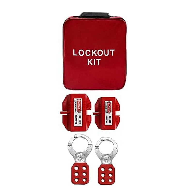 1Set Lockout Tagout Kit Clamp-On Circuit Breaker Lockout Safety Padlocks, Lockout Tag Universal