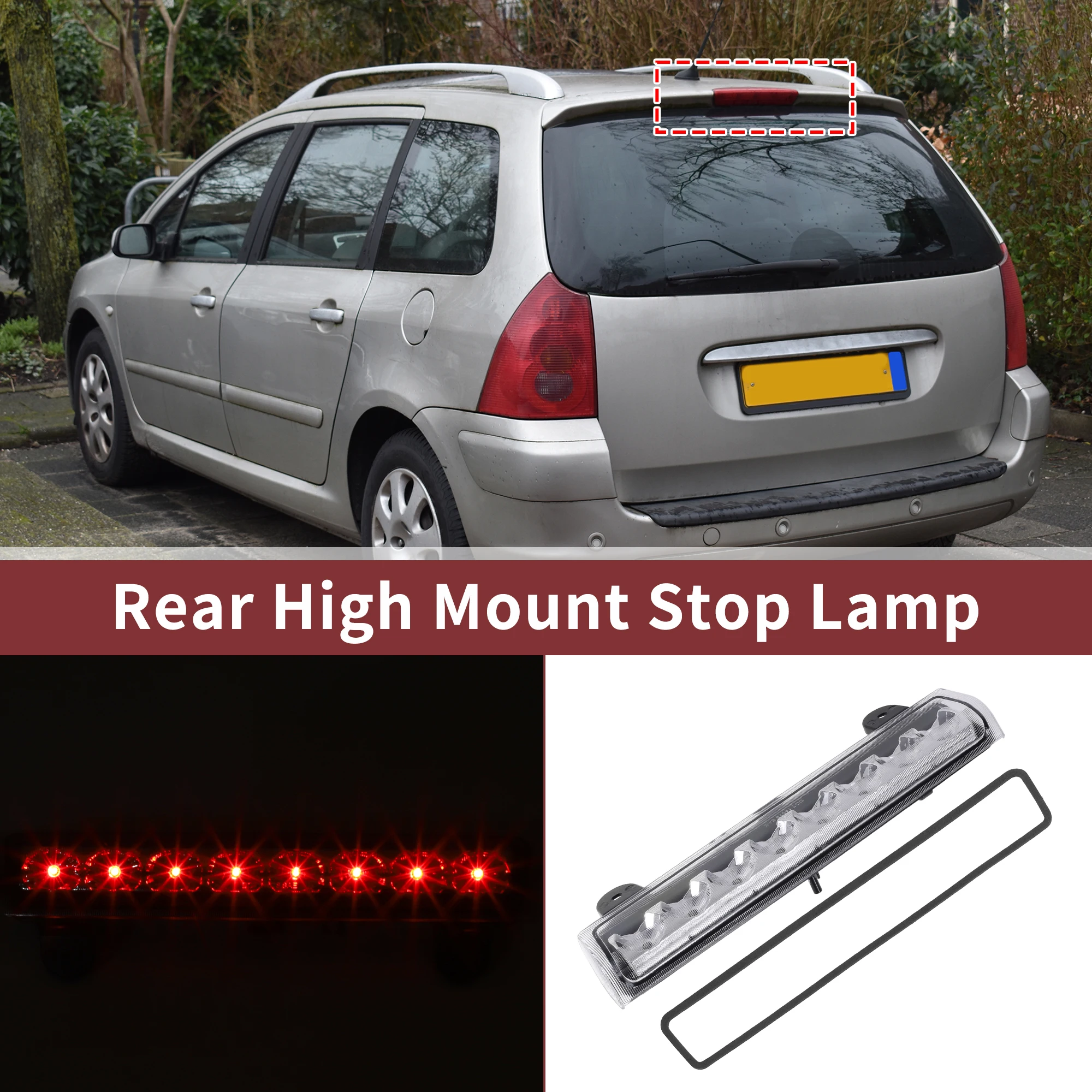UXCELL LED Third Brake Light for Chevrolet Suburban 1500/2500 2000-2006 No.15170955 White 3rd High Mounted Stop Lamp Rear Center