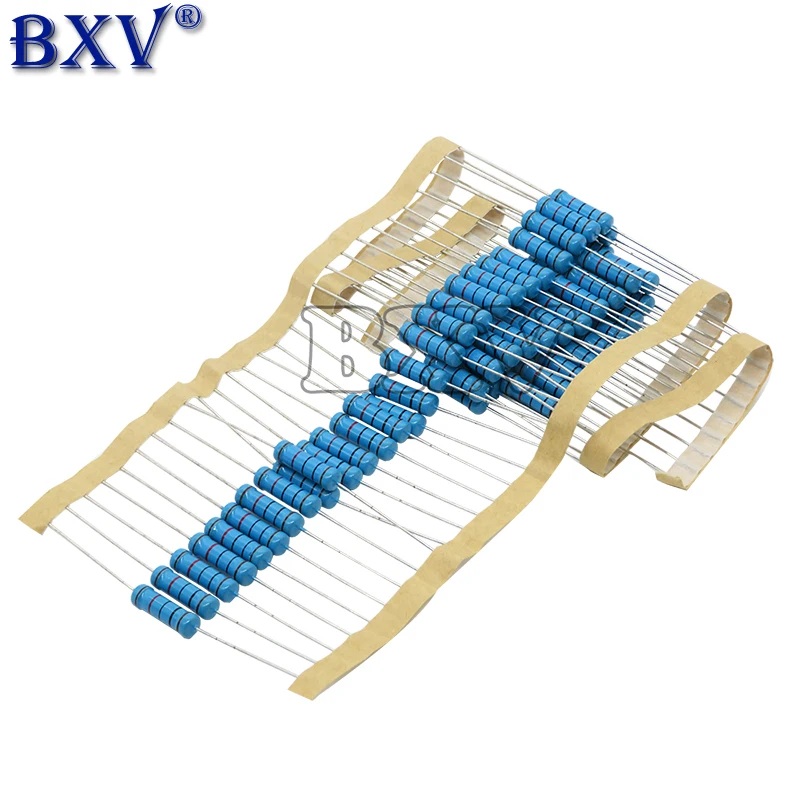20PCS 2W 금속 필름 저항 1R ~ 1M 100R 220R 330R 1K 2.2K 3.3K 4.7K 10K 20K 47K 100K 2K2 3K3 4K7 100 220 330 680 옴 DNIGEF