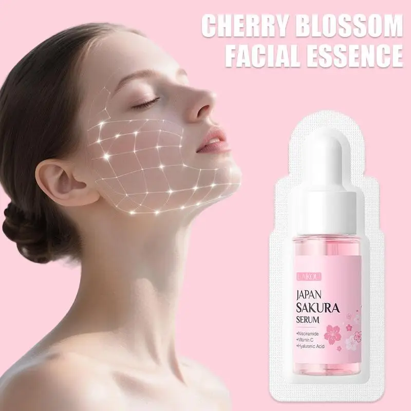 50PCS Sakura Brightening Facial Serum Moisturizing Brightening Skin Care Essence with Centella Asiatica Hydration Skincare