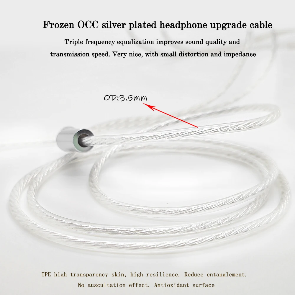 Milo Earphone Cable 2.5/3.5/4.4mm MMCX/0.78 2Pin/QDC Silver Plated Copper Replace Upgrade Balanced Cable