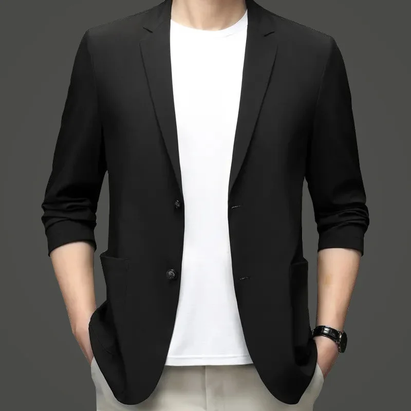 

New Summer Men Thin Stretch Sunscreen Blazers Jackets Man Breathable Casual Suits Coats Quality Male Mesh Quick Drying Blazers 4
