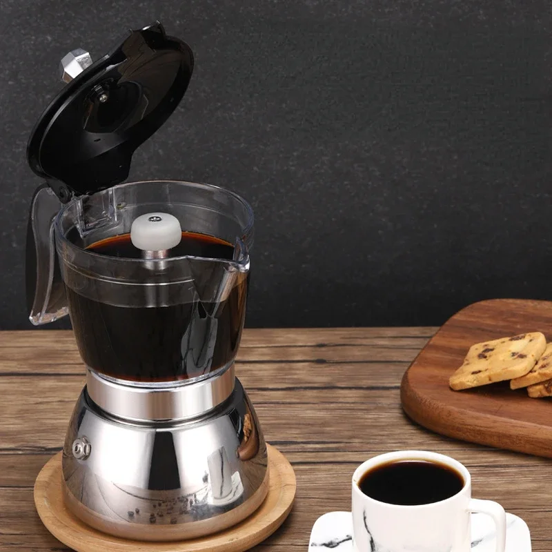 Stainless Coffee Maker Espresso Accessories Moka Coffee Pot Italian Machine Portable Steel Makers Coffeeware Kitchen Dining Bar