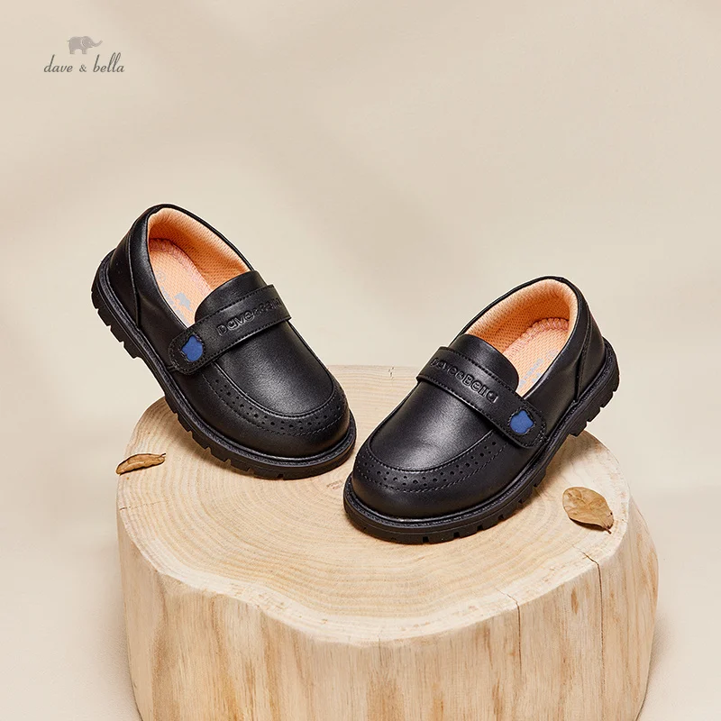 Dave Bella New Girls Leather Shoes Casual Girl Autumn Kids Black Shoes Children's Toddler Princess Shoes DB3236591