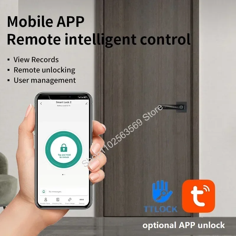 Intelligent Door Lock Tuya Smart Lock Digital Electronic Code Lock Fingerprint APP Remote Unlock TTlock Work with Google Alexa