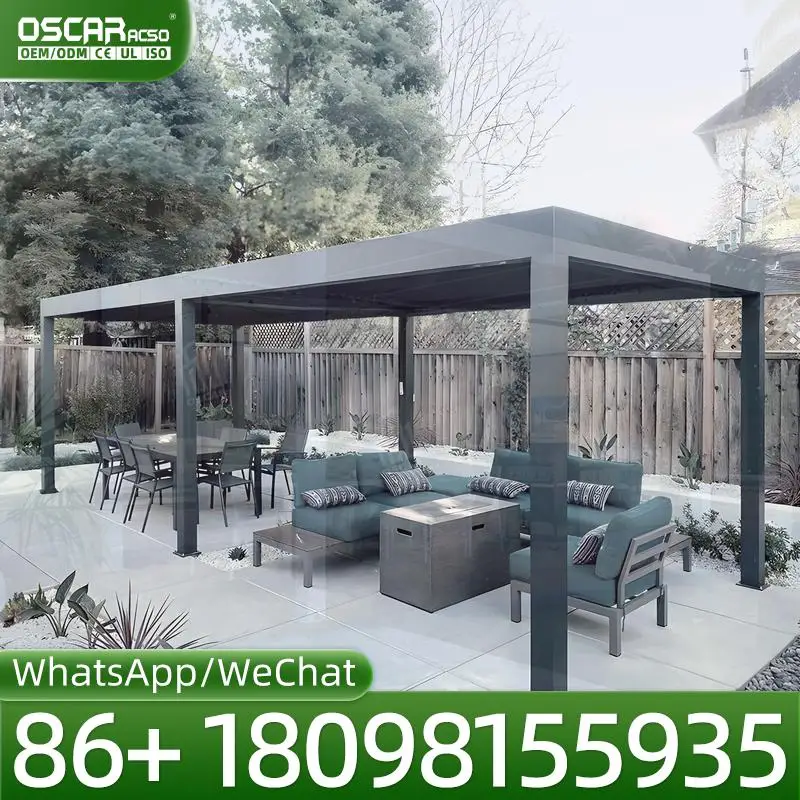 Waterproof Hardtop Aluminium Outdoor Gazebo Louvered Pergola for Patio Garden Backyard pergola