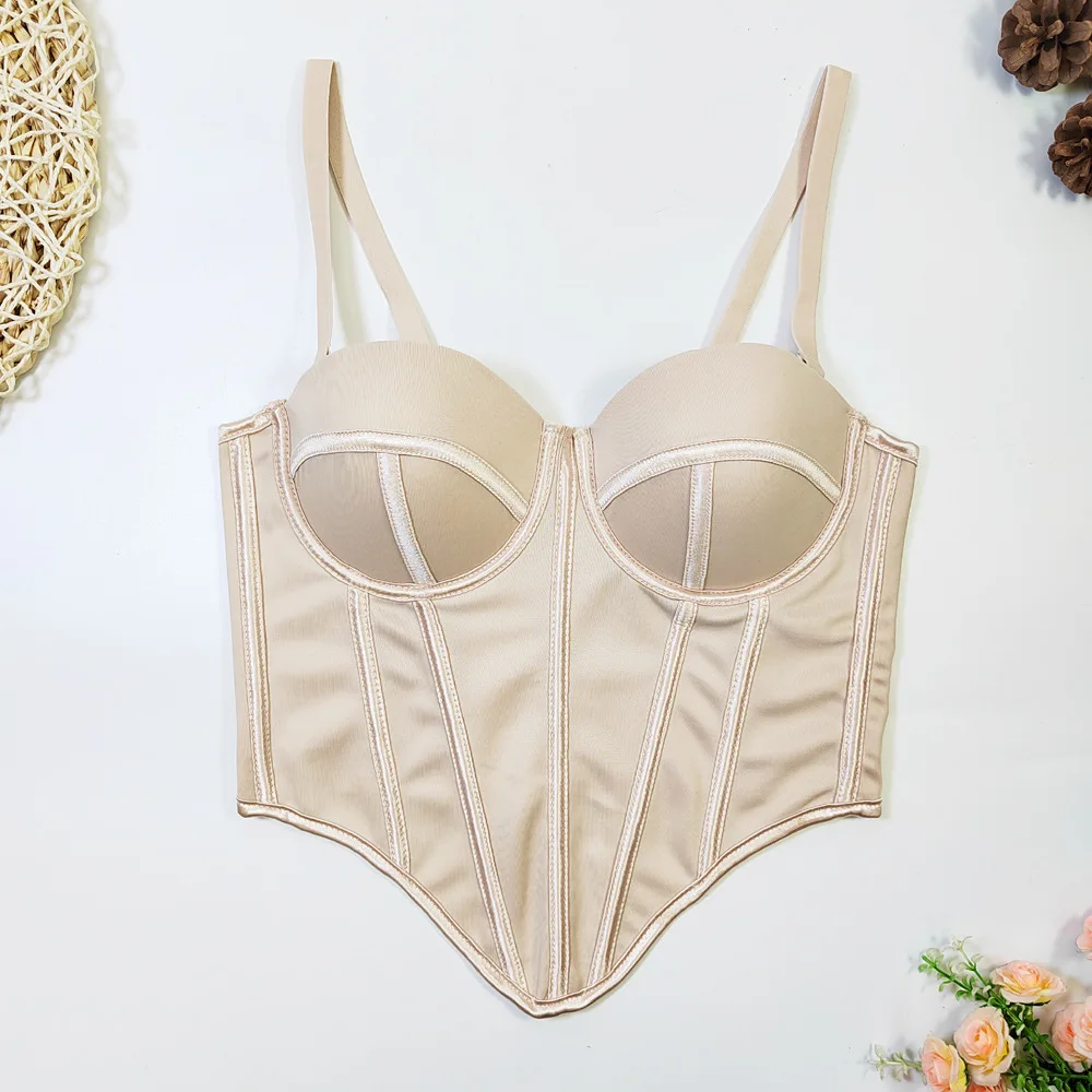 Summer Women Corset Tube Top Bra Party Club Cropped Tops Sexy Bustier Push Up Bralet Lingerie Camisole Plus Size Removable Strap