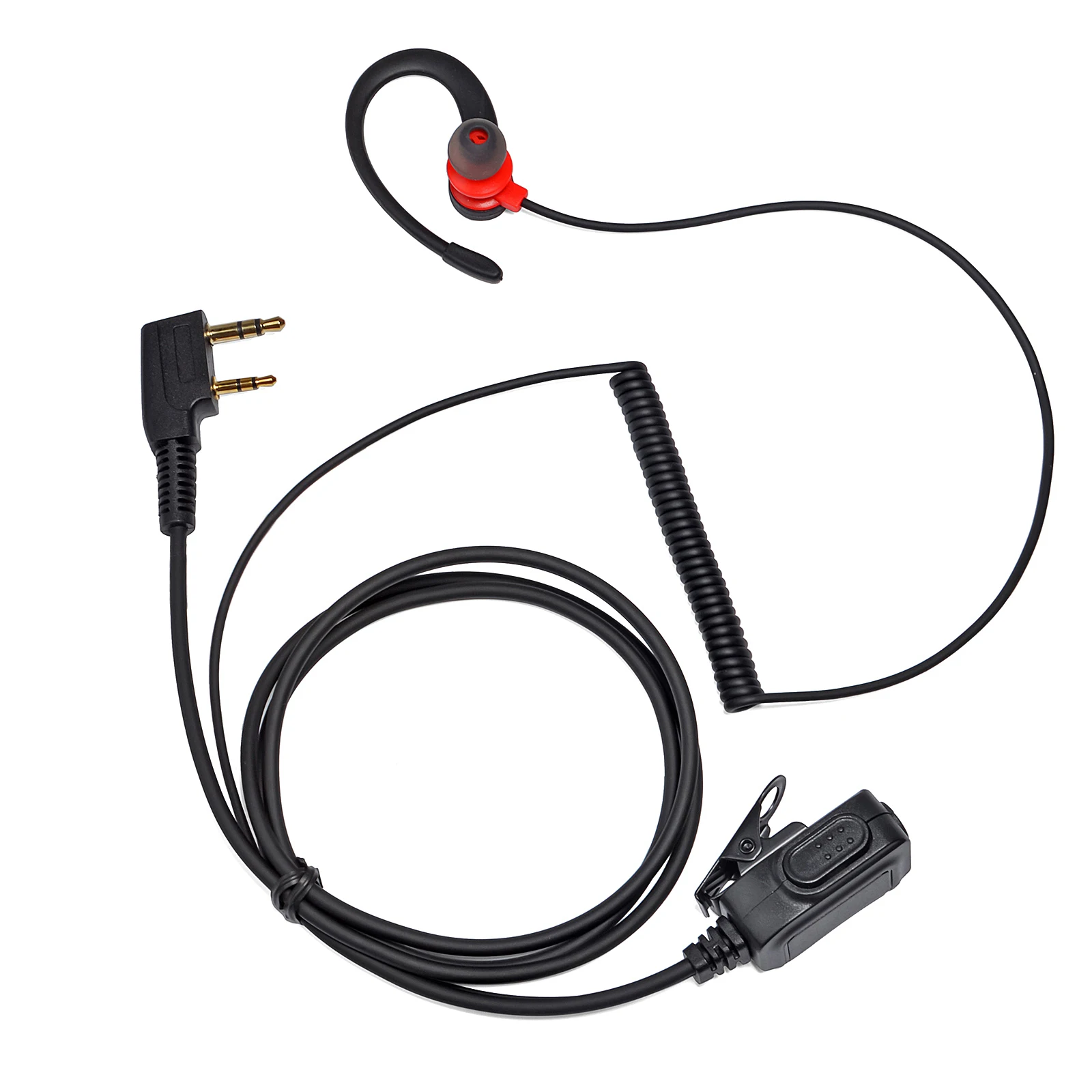 Walkie Talkie Soft Earpiece with PTT Mic 2-Way Radio Headset G Shape Earphone Headset for BaoFeng UV-5R BF-888s Kenwood Retevis