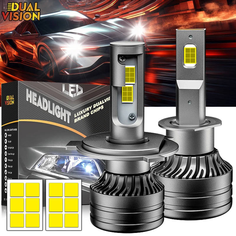 

Dualvision H7 H4 H1 H8 H9 H11 9005 9006 HB3 HB4 9012 HIR2 Super Bright LED Headlight High Low Beam Fog Lamp Bulb 6000K White 12V