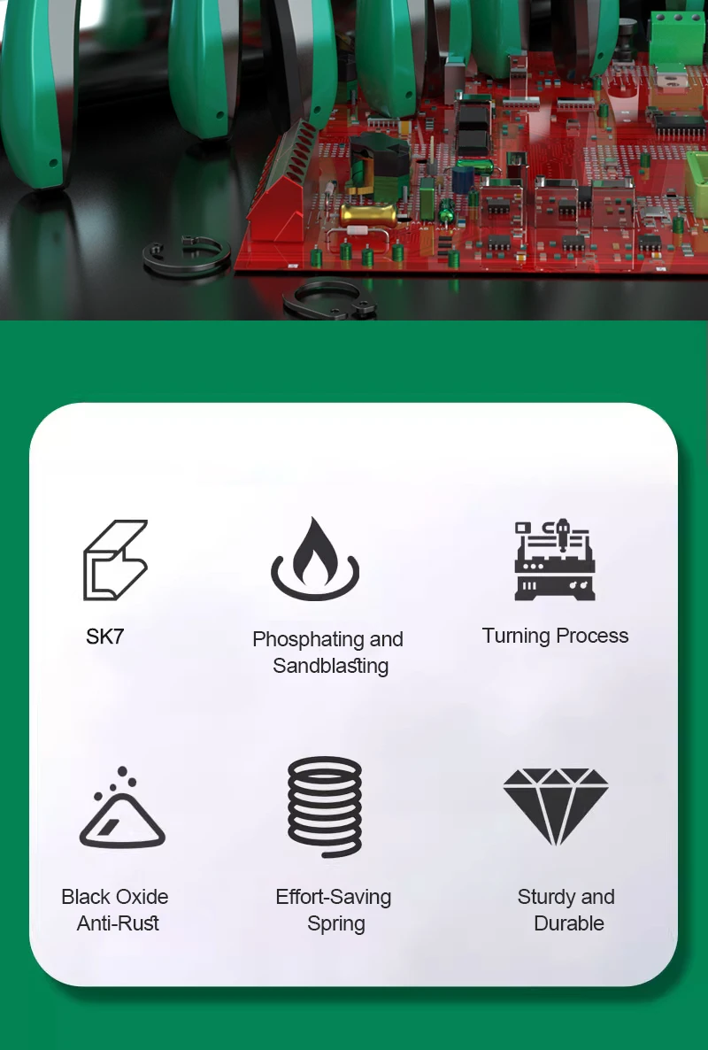 LAOA 4-teiliges Präzisions-Sprengringzangen-Set, 0,8 mm Spitzen, SK7-Stahl, Innen- und Außensprengringzangen für Elektronikreparaturen – Detail 2