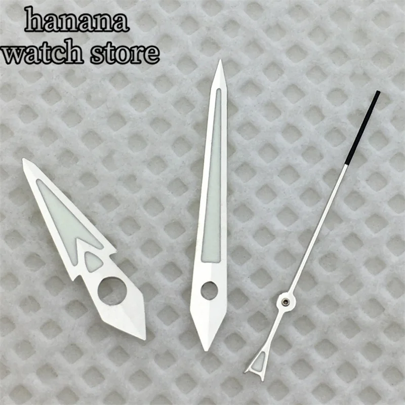 Bligger発光シルバーウォッチ手、緑、動き面8.5mmx12.5mmx12.5mm、nh35、nh36