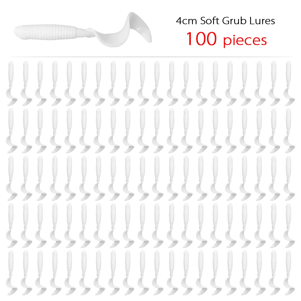 100 stücke Angeln Lockt 4 cm 0,4g Künstliche Wobbler Silikon Köder Grub Wurm Köder Hecht Bass Weiche Köder Karpfen angeln Zubehör – Detail 8