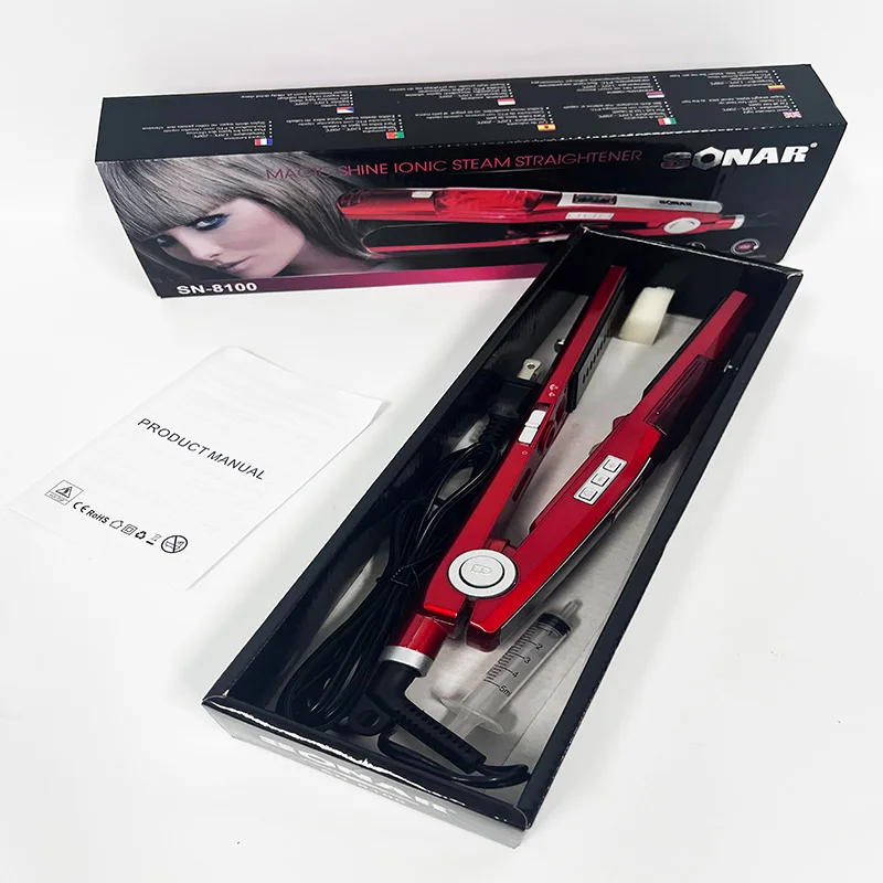 

Portable flat iron hair straightener, steam ironing, quick flat iron hair straightener comb, hair straightener stick
