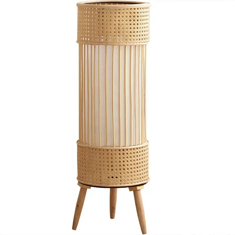 Rattan Wind Lamp Floor Lamp Candlestick Candle Lamp for Model Room Hotel B&B Tea Room Cafe Japanese Style Home Soft Decoration