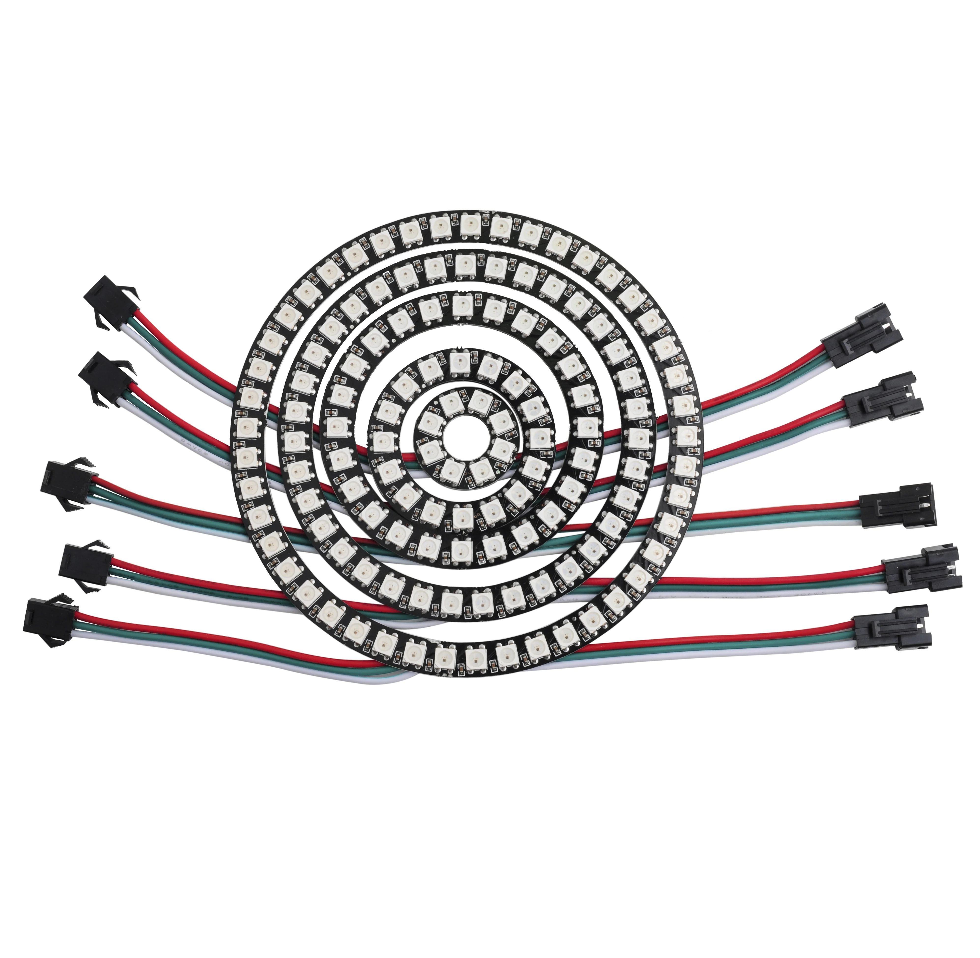 8 16 24 35 45 128bits WS2812B 5050 Pixel LED Circle Ring Addressable RGB LED Module DC5V SK6812 with Mini Controller