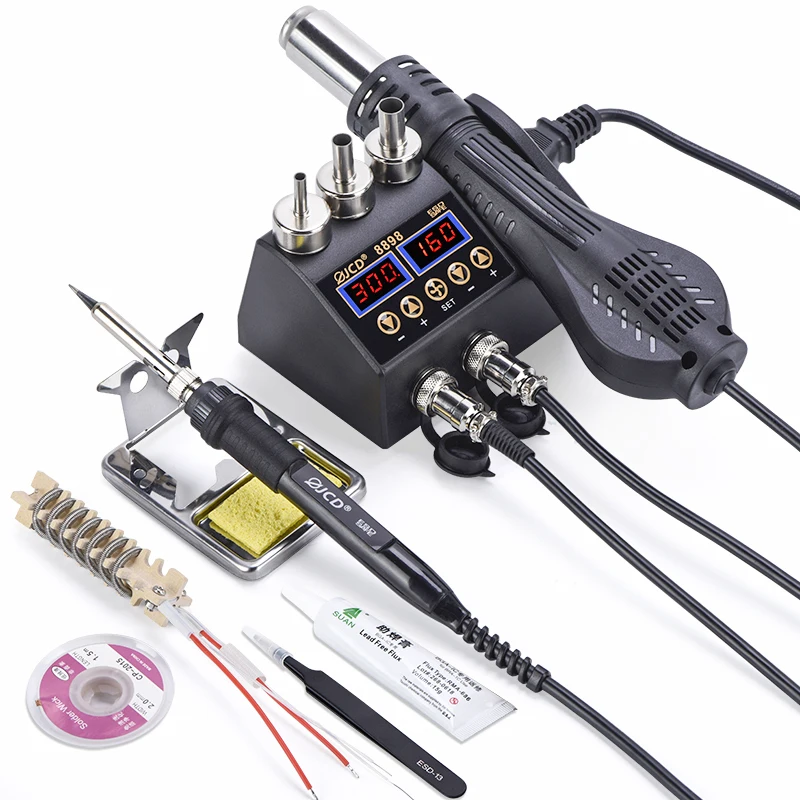 

JCD 2 in 1 750W Soldering Station LCD Digital display Rework Welding Station for cell-phone BGA SMD IC Repair Solder tools 8898