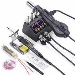 JCD 2 in 1 750W Soldering Station LCD Digital display Rework Welding Station for cell-phone BGA SMD IC Repair Solder tools 8898