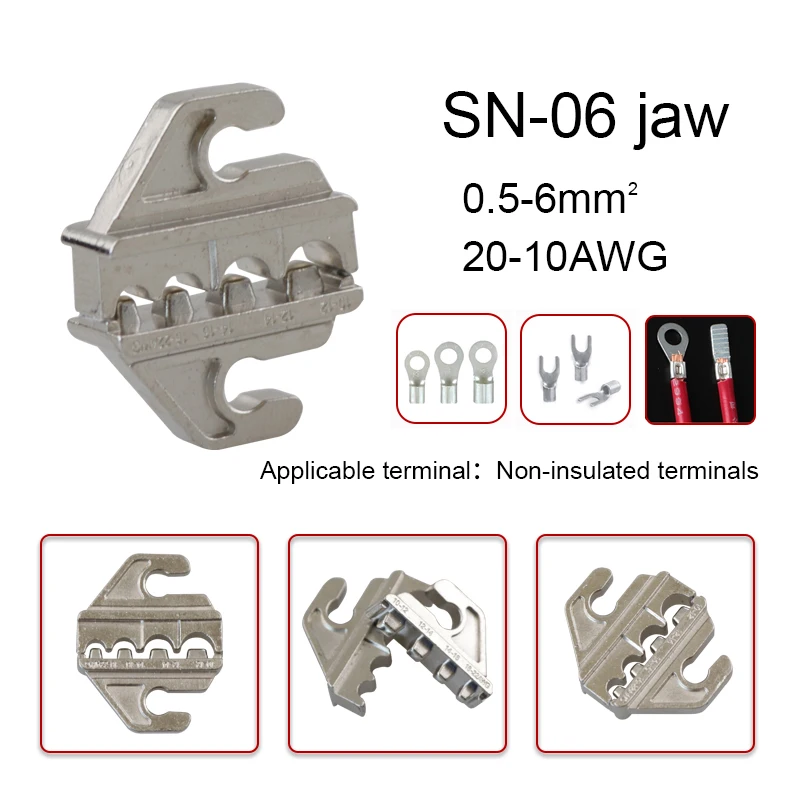 Crimpzange mit Legierungsbacken SN-2546B 58B 02C 03H 06WF X6 / 06 48BS, verwendet zum Crimpen von Anschlussklemmen, Backenbreite 4mm – Detail 6