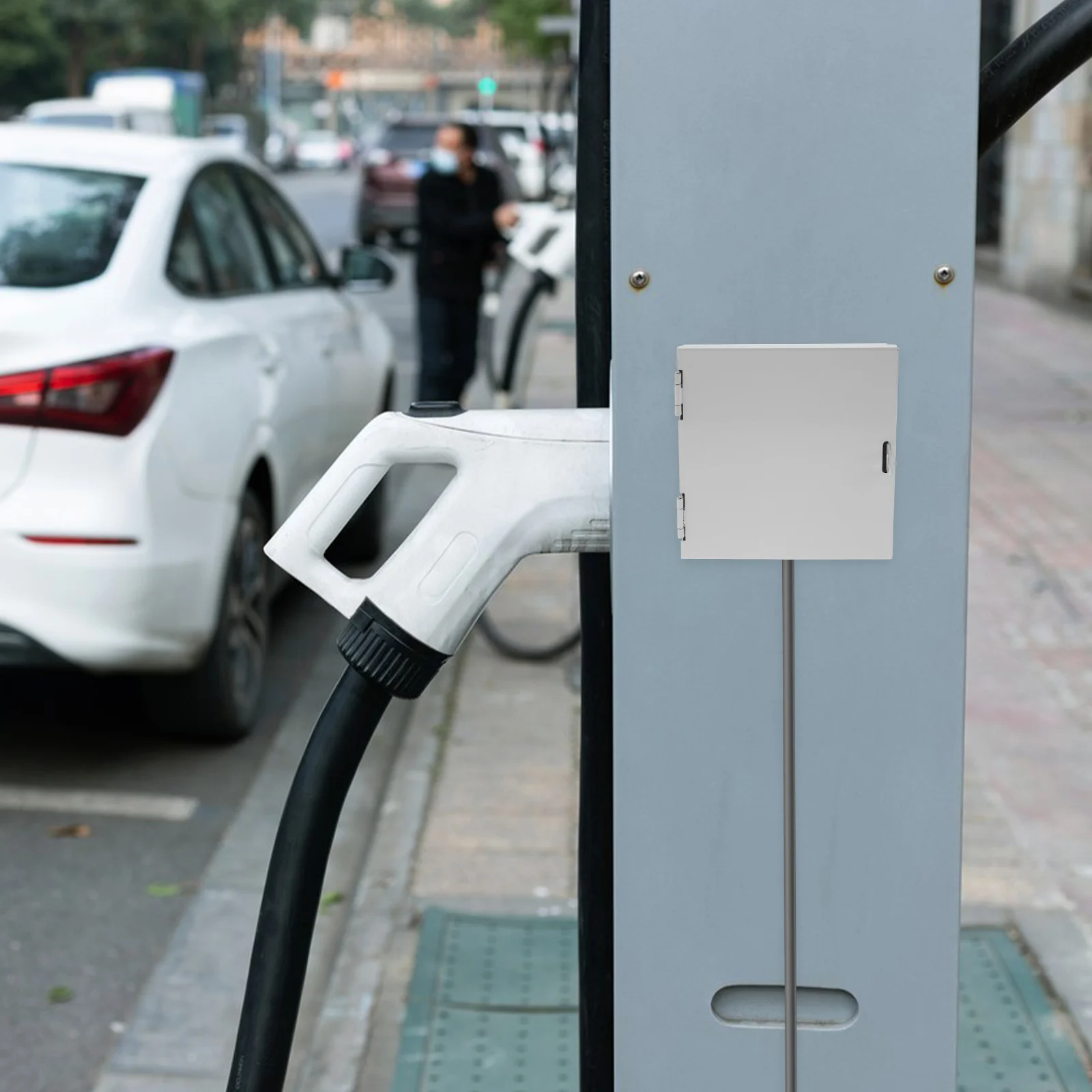 

Outdoor Protective Outlet Box Anti-Theft Electrical Enclosure Solid Metal Socket Box for Ev Weatherproof Security