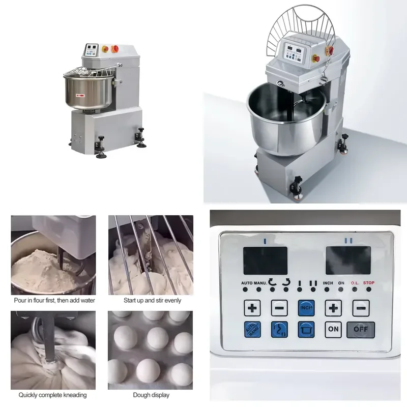 2026 12.5KG 40L Bakery Kitchen Standing Spiral Dough Mixer Bread Pizza Dough Kneading Flour Mixing Machines Food Mixer for