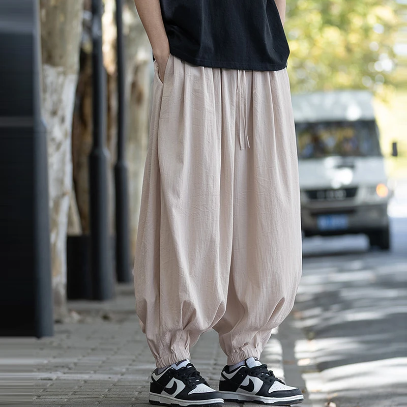 

Men Casual Harem Pants New Arrival 2026 Spring Simple Style Streetwear Solid Color Loose Comfortable Male Basics Trousers N107