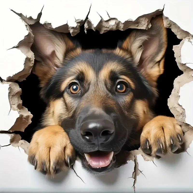 Cute Charming Shepherd Dog Vinyl Sticker, Waterproof Universal Decal for Car Motorcycle Bumper Laptop Home Art Wall Decoration