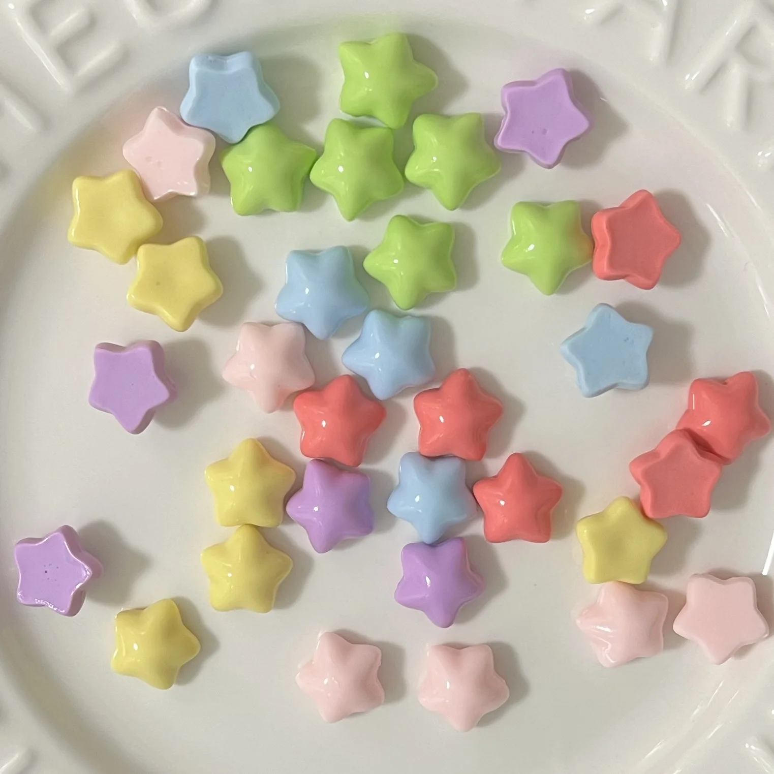 5pcs miniso colorful star cartoon series cartoon resin flatback cabochons diy crafts materials jewelry making charms