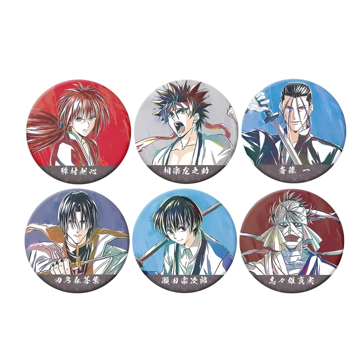 

58mm Anime HIMURA Rurouni Kenshin Kamiya Kaoru Tomoe Yukishiro Cosplay COSTUME Badge Pin SPTE Tinplate Brooch Prop Xmas Gilf﻿