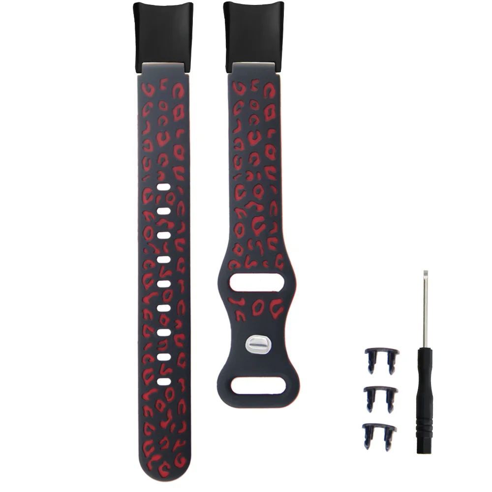 

Leopard Print Watch Strap For Honor Band 4/5 Quick Release Breathable Silicone Adjustable Fashion Sport Smart Watch Band Unisex