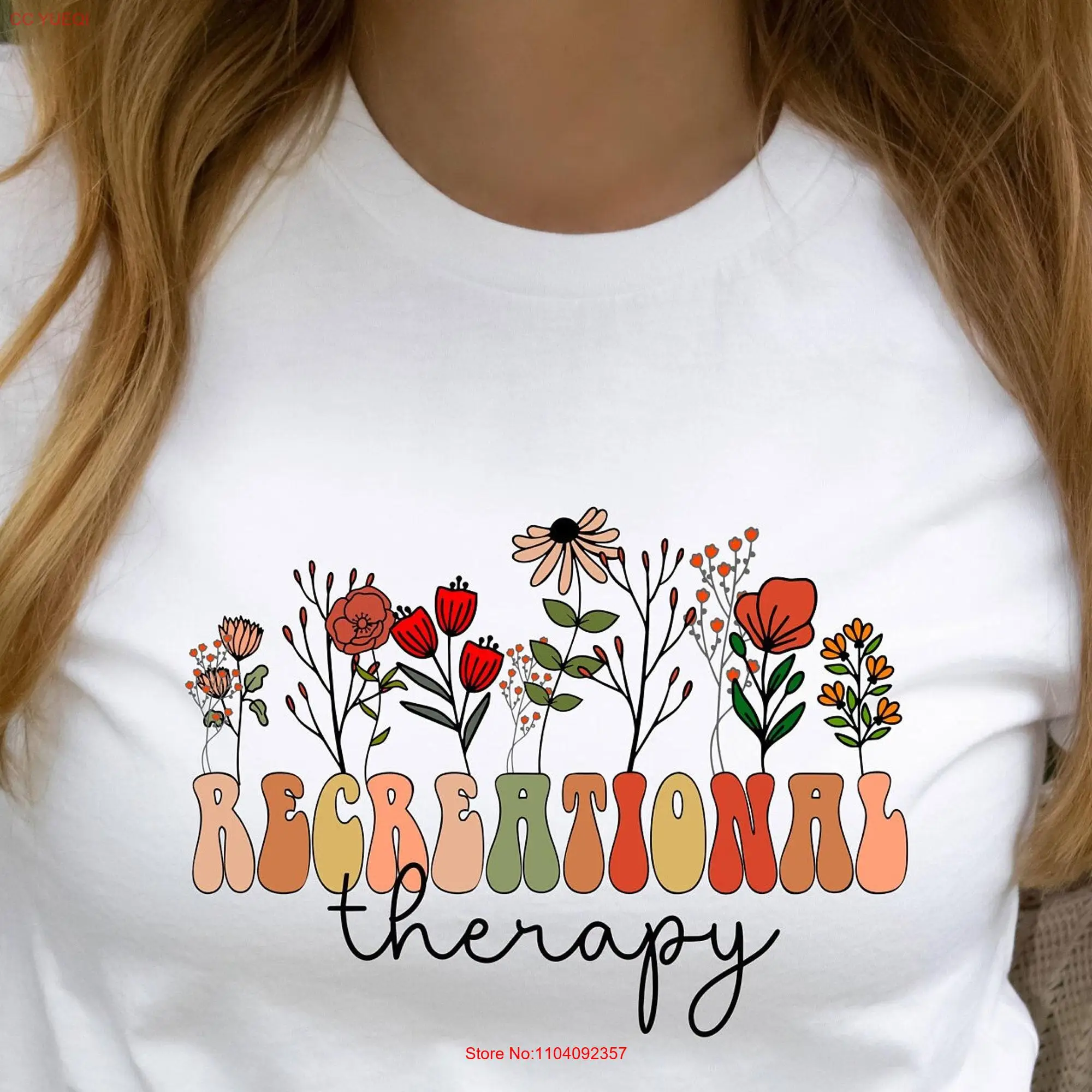 Recreation Therapy T Shirt Recreational Therapist Woman Activities Graduation Grad long or short sleeves