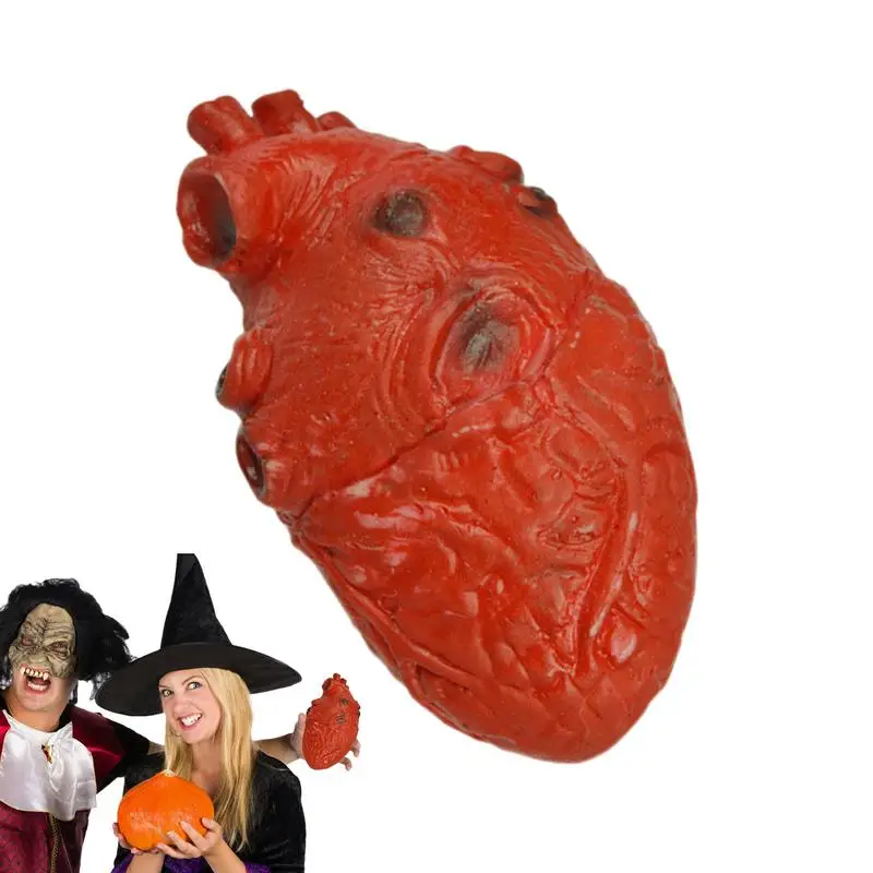 Bloody Heart Beating Heart Spooky Halloween Props Fake Heart Haunted House Decorations Props for Haunted House Party Decoration