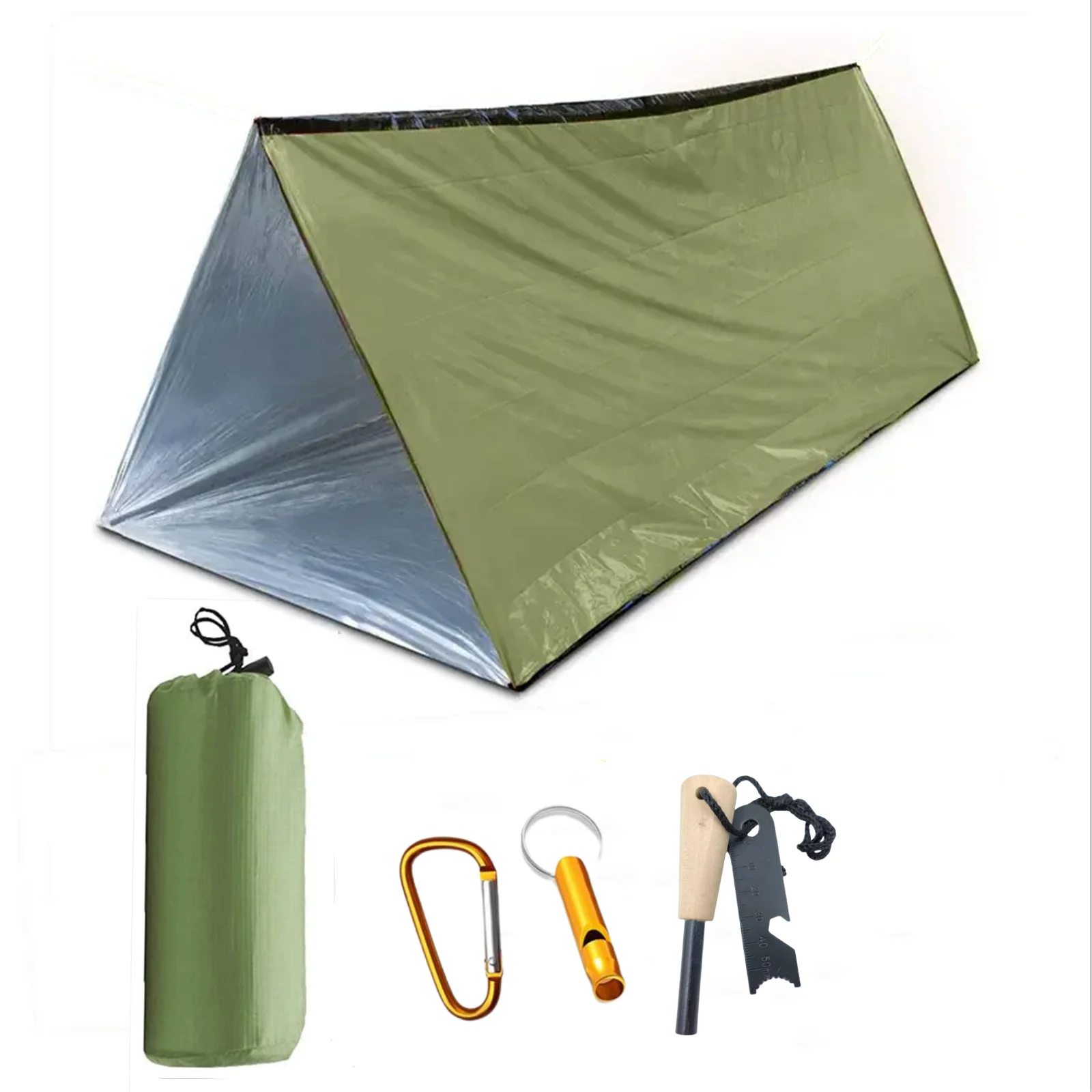 Survival Tent 2 Person Emergency Shelter Tube Tent Waterproof Emergency Tent Emergency Survival Shelter Wind proof Tarp