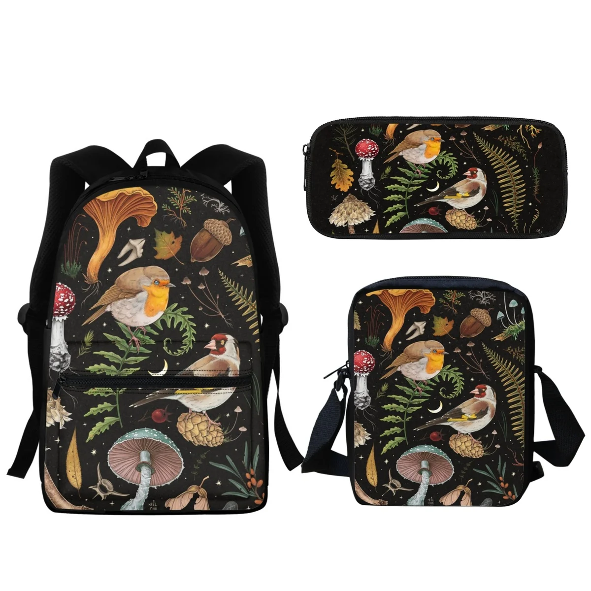 

Fashion Fantasy Mushroom Design School Bag Girls High Quality Travel Zipper Backpack Casual Lunch Satchel Bag Learning Tools