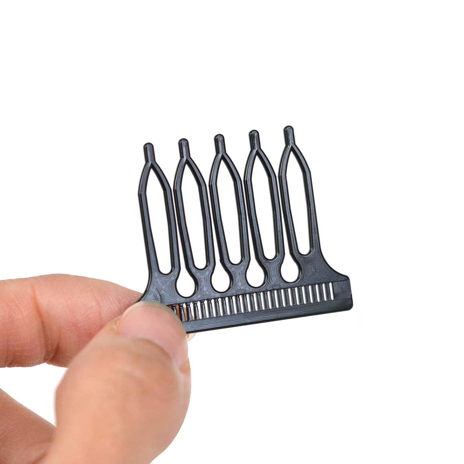 30 pezzi 5 denti pettini per parrucche pettini per capelli clip in plastica nera per parrucche in pizzo Cap Making parrucche accessori strumenti per lo Styling