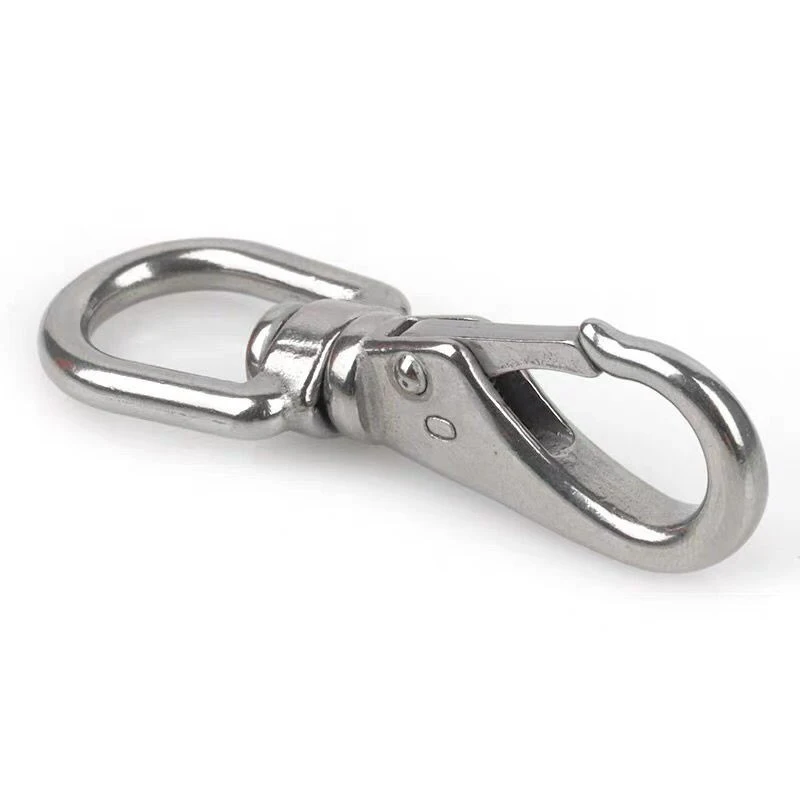 1PCS 304 Stainless Steel Universal Hook Spring Buckle Revolving Key Mountaineering Button Pet Dog Chain Dafety Connection Buckle
