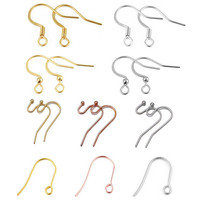 50-100pcs/lot Stainless Steel Earring Hooks Findings Earrings Clasps Ear WireEar Fittings For DIY Jewelry Making Accessories